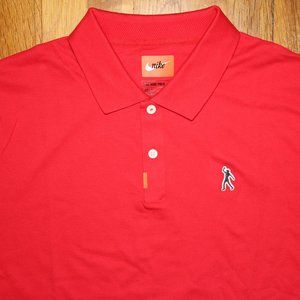 Nike Dri-Fit Tiger Woods Fist Pump Golf Polo Mens L XL Red TW